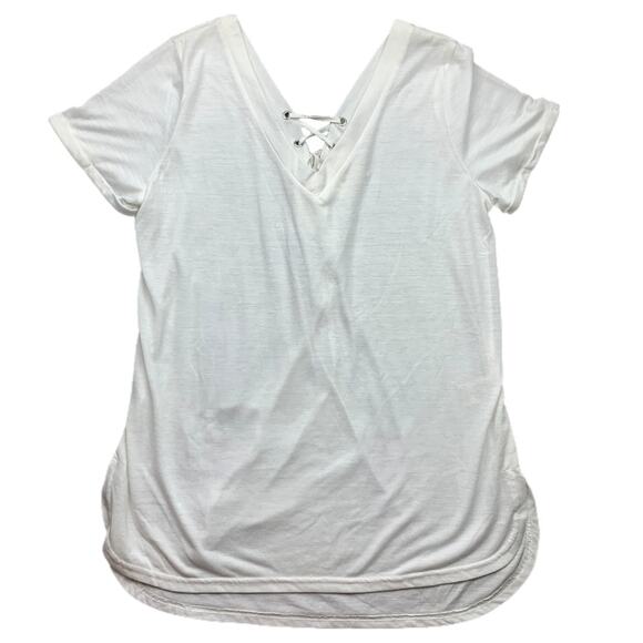 B.P. Collection White V Neck T Shirt - Picture 2 of 3